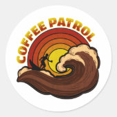 Retro koffie patrouille ronde sticker (Voorkant)