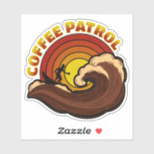 Retro koffie patrouille sticker (Vel)