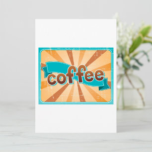 Retro koffie typografie teal bruin zonovergoten kaart