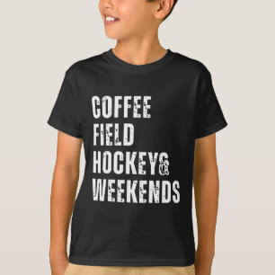 Retro koffie veldhockey en weekends grappige hocke t-shirt