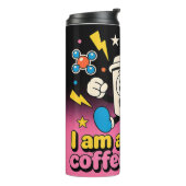 Retro Koffie Verslaafde Thermische Bekertemperatuu Thermosbeker (Gedraaid links)