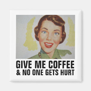 RETRO KOFFIE VROUW MAGNEET