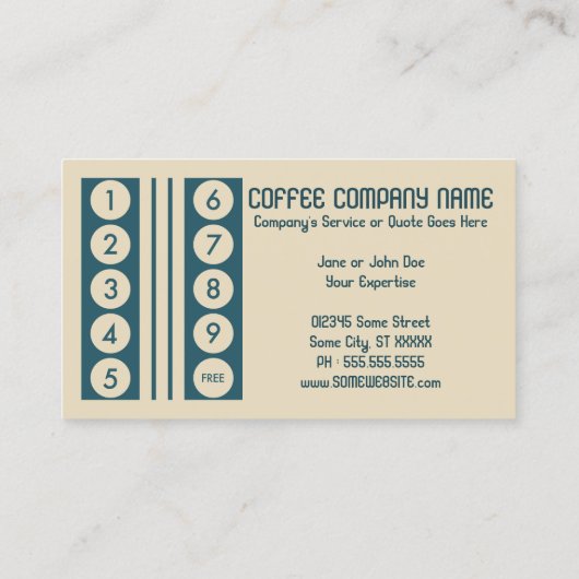 retro koffiebonenkaart klantenkaartje (Achterkant)