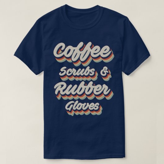 Retro  koffiebroeken Rubberhandschoenen T-shirt (Design voorkant)