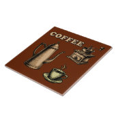 Retro koffiecafépatroon tegeltje (Zijkant)