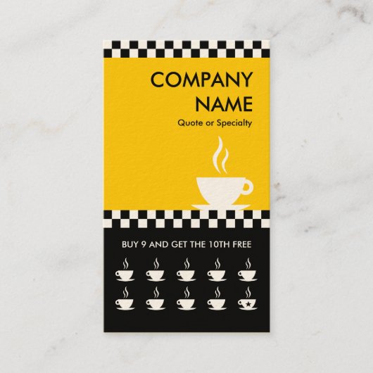 retro koffiecheckcard klantenkaartje (Voorkant)