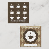 retro koffiediamantloyaliteitpunch klantenkaartje (Voorkant / Achterkant)