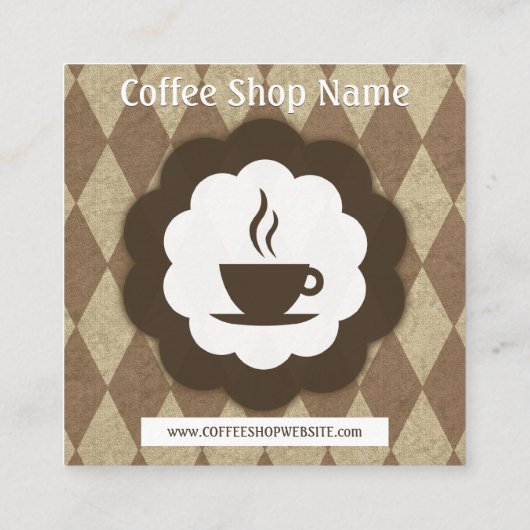 retro koffiediamantloyaliteitpunch klantenkaartje (Achterkant)