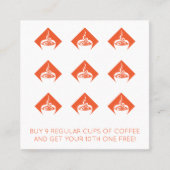 retro koffiediamantloyaliteitpunch klantenkaartje (Voorkant)