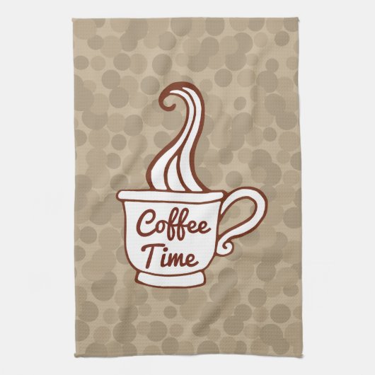 Retro koffiekop diner keuken theedoek cadeau (Verticaal)