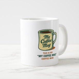 Retro koffiekop humoristisch ontwerp grote koffiekop