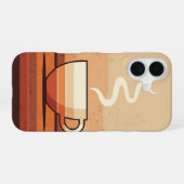Retro koffiekop iPhone 16 hoesje (Achterkant horizontaal)
