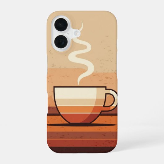 Retro koffiekop iPhone 16 hoesje (Achterkant)