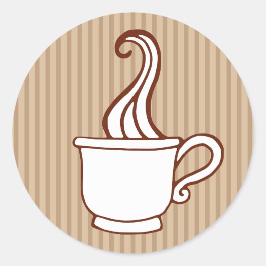 Retro koffiekopje Stickers (Voorkant)