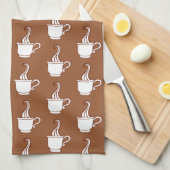 Retro koffiekopjes keukenhanddoek (Quarter Fold)