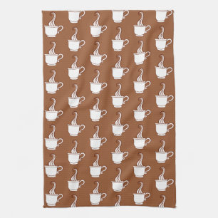 Retro koffiekopjes keukenhanddoek