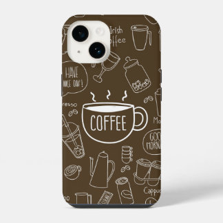 Retro koffiekoppatroon mok - Perfect voor barista iPhone 14 Hoesje
