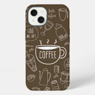 Retro koffiekoppatroon mok - Perfect voor barista iPhone 13 Hoesje