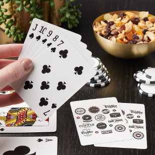 Retro Koffielabels voor afspeelkaarten Pokerkaarten