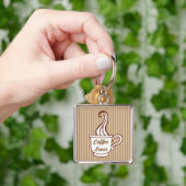 Retro koffieliefhebber sleutelhanger (Hand)