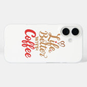 Retro Koffieliefhebber Typografie Case-Mate iPhone Case (Achterkant (horizontaal))