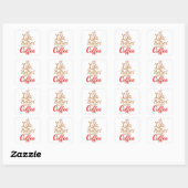 Retro Koffieliefhebber Typografie Vierkante Sticker (Vel)