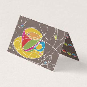 retro koffielijnen gevouwen trouwerijstemkaart visitekaartje