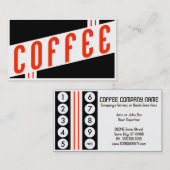 retro koffieloyaliteitsprogramma klantenkaartje (Voorkant / Achterkant)