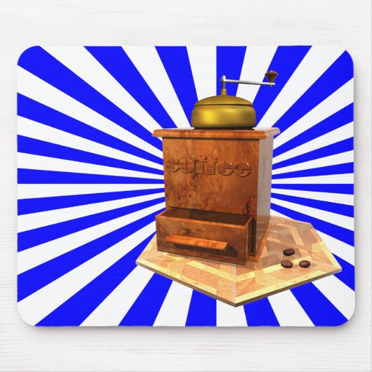 retro koffiemill mousemat muismat (Voorkant)