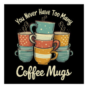 Retro koffiemok stapel vintage ontwerp perfect poster