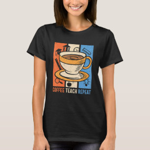 Retro Koffieopleiding herhaling caffeine-adviseur T-shirt