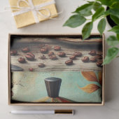 Retro koffiepot en kopjes tissues tissuepapier (Geschenk)