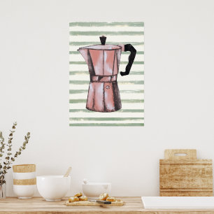 Retro koffiepot poster
