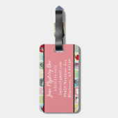 Retro Koffiepotten en cups Patroon Bagagelabel (Achterkant verticaal)