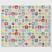 Retro Koffiepotten en cups Patroon Cadeaupapier (Vlak)