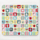 Retro Koffiepotten en cups Patroon Muismat (Voorkant)