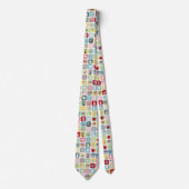 Retro Koffiepotten en cups Patroon Stropdas (Voorkant)