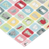 Retro Koffiepotten en cups Patroon Tafelkleed (Gekanteld)