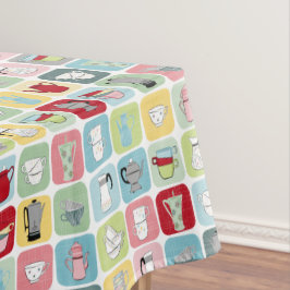 Retro Koffiepotten en cups Patroon Tafelkleed