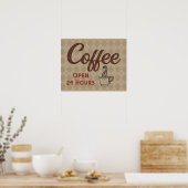 Retro koffieshop bord kunst  poster (Keuken)