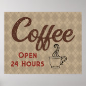 Retro koffieshop bord kunst  poster (Voorkant)