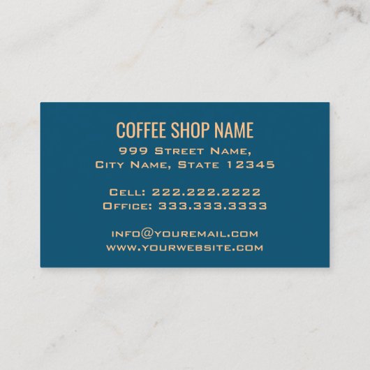 Retro Koffiewinkel  Cafe Coffeehouse Visitekaartje (Achterkant)