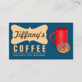 Retro Koffiewinkel  Cafe Coffeehouse Visitekaartje (Voorkant)