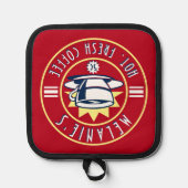 Retro Koffiewinkel Café Diner Sjabloon Pannenlap (Voorkant)