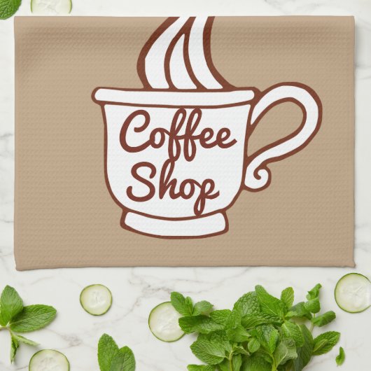 Retro Koffiewinkel Keuken Handdoek Gift (Gevouwen)