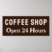 Retro Koffiewinkel Keuken Teken Art Poster (Voorkant)