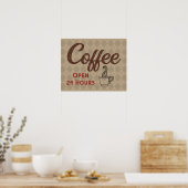 Retro koffiezaak bord kunst poster (Keuken)