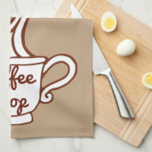 Retro koffiezaak keukenhanddoek cadeau (Quarter Fold)