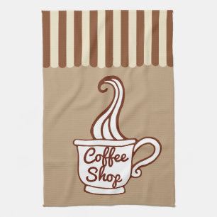 Retro koffiezaak keukenhanddoek cadeau