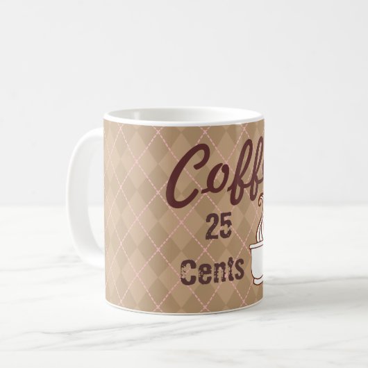 Retro koffiezaak koffiekopje cadeau koffiemok (Voorkant links)